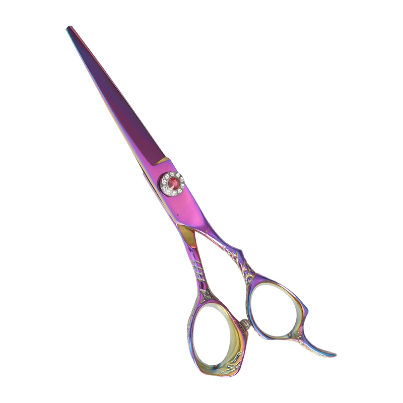 Seri Gunting Rambut Gagang Bunga Warna-warni Berlapis Titanium 6,0 Inci